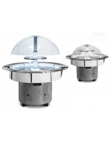 Isla de exposición refrigerada con estantes -...