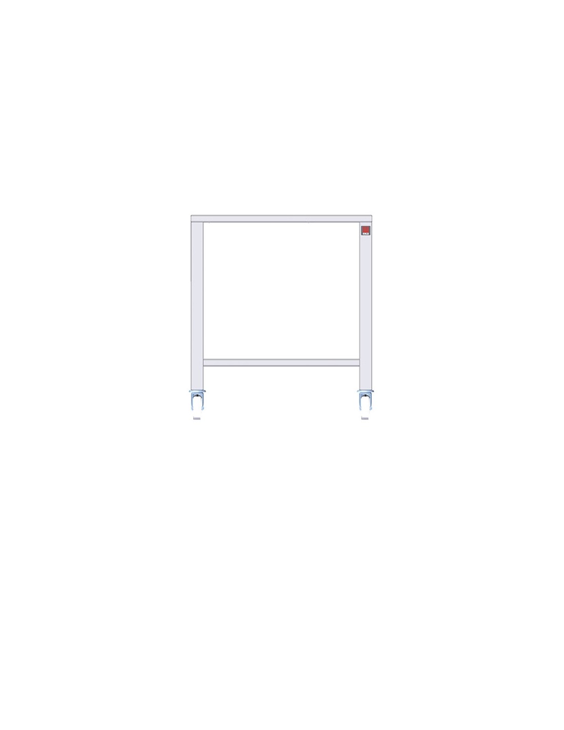 Table in Aisi 430 with wheels - For EKF 311, EKF 364, EKF 411 and EKF 464 (in all versions) - Dim cm 78.5 x 67 x 88.3 h