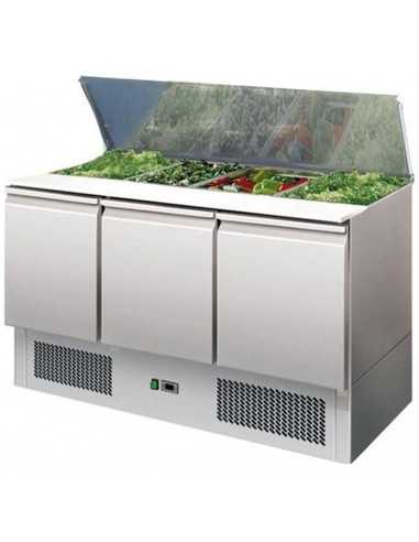 Saladette refrigerata - N. 3 porte - cm 136.5 x 70 x 85 h