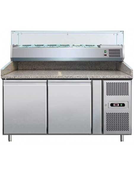 Banco pizza da 2 porte - Vetrina -  cm 151 x 80 x 100 h