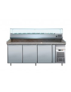 Mostrador para pizza de 3 puertas - Vitrina - cm 202 x 80 x 100 h