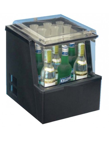 Vodka con pantalla refrigerada - N. 6 botellas + vasos - cm 35.5 x 40 x 40h