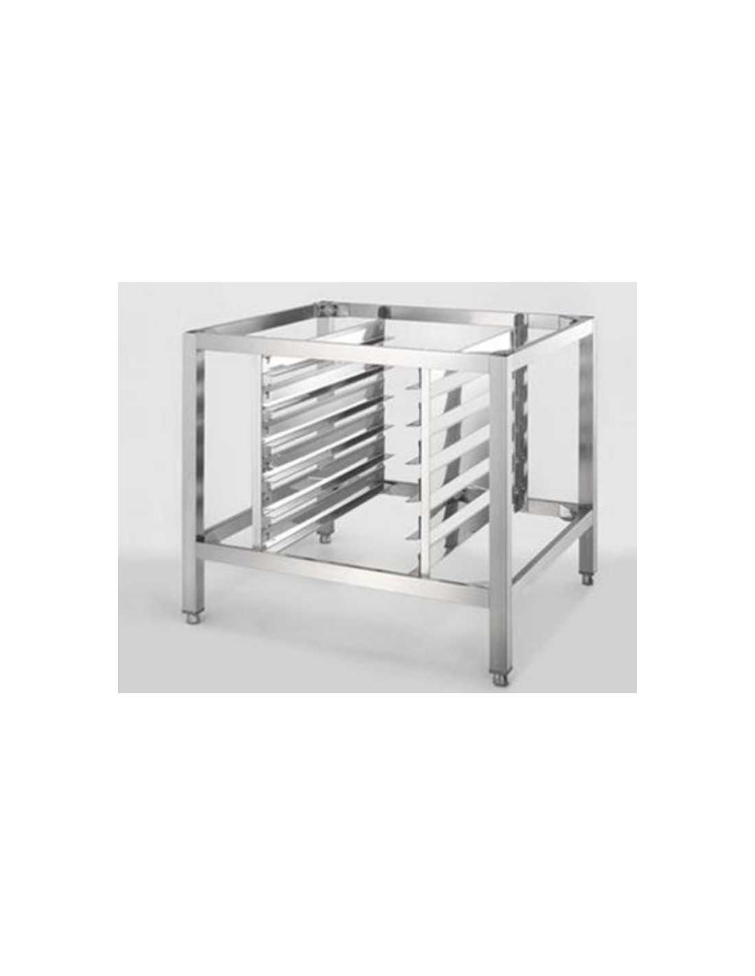 Soporte de acero inoxidable con estantes - Capacidad no. 5 sartenes - Gourmet - GN1/1 altura cm 61