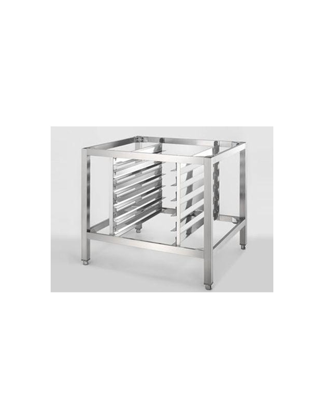 Mesa de acero inoxidable + estantes GN 2/1 h 68 cm - Capacidad teglie n. 5