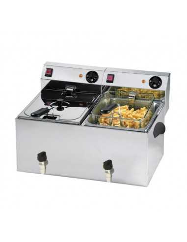 Electric fryer - Capacity liters 15+15 - Cm 56 x 43 x 25 h