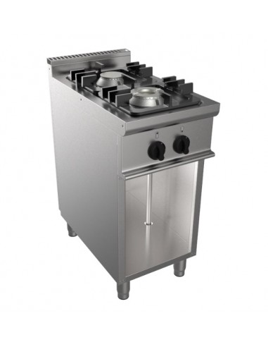 Cucina a gas - N. 2 fuochi - Bruciatori kw 7.5 + kW 4.5 - Vano a giorno - cm 40 x 70 x 85 h
