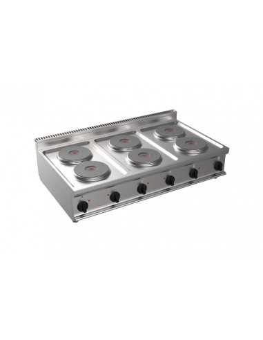 Electric cooker - N. 6 round plates - cm 120 x 70 x 27 h