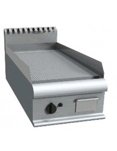 Fry top a gas - Piastra rigata - cm 40 x 90 x 23 h