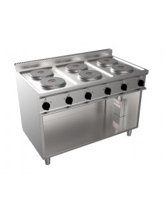 Cocina eléctrica - N. 6 placas redondas - cm 120 x 70 x 85 h