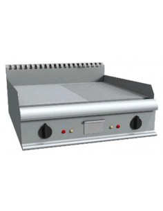 Fry top a gas - Piastra 1/2 liscia 1/2 rigata - cm 80 x...