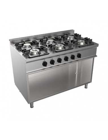 Cucina a gas - N. 6 fuochi - cm 105 x 70 x 85 h