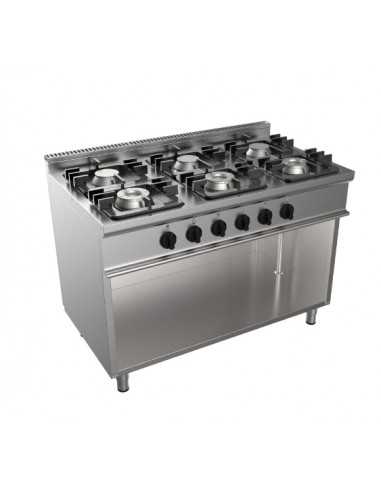 Cucina a gas - N. 6 fuochi - cm 120 x 70 x 85 h