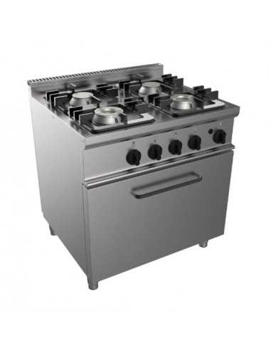 Cucina a gas - N.4 fuochi - Forno a gas statico - cm 70 x 70 x 85 h