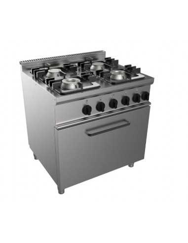 Cucina a gas - N. 4 fuochi - Forno elettrico statico - cm 70 x 70 x 85 h