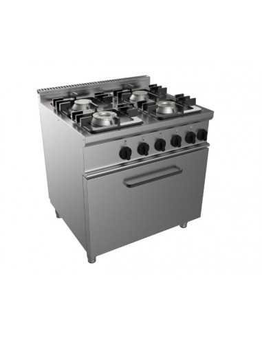 Cucina a gas - N. 4 fuochi - Forno elettrico statico - cm 70 x 70 x 85 h