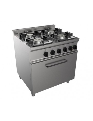 Cocina de gas - N. 4 fuegos - horno eléctrico estatico - cm 80 x 70 x 85 h