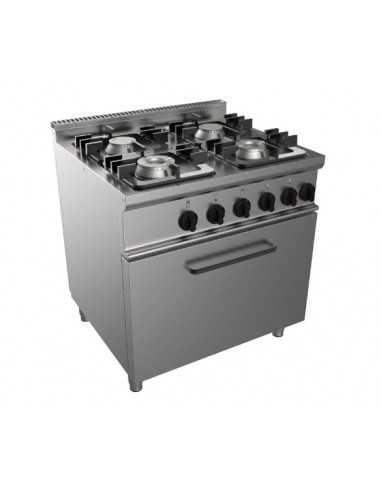 Cucina a gas - N. 4 fuochi - Forno elettrico statico - cm 80 x 70 x 85 h