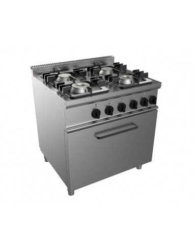 Cucina a gas - N. 4 fuochi - Forno elettrico statico - cm 80 x 70 x 85 h