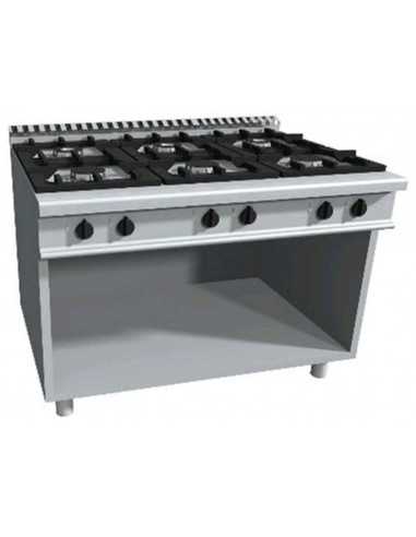 Cucina a gas - N. 6 fuochi - cm 120 x 90 x 85 h