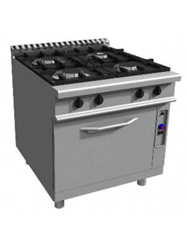 Cucina a gas - N. 4 fuochi - Forno a gas statico - cm 80 x 90 x 85 h