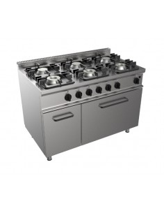 Cocina de gas - N. 6 fuegos - horno a gas estatica - cm 120 x 70 x 85 h