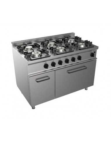 Gas cooker - N. 6 fires - Static gas oven - cm 120 x 70 x 85 h