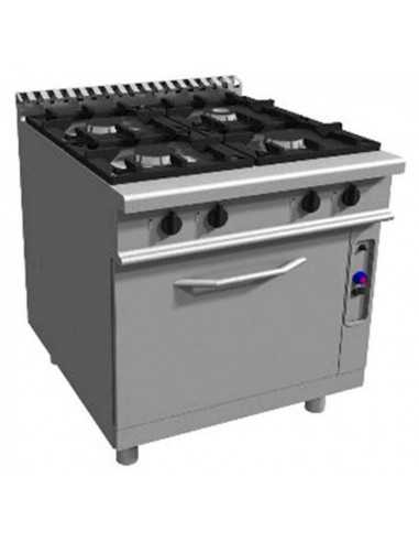 Cucina a gas - N. 4 fuochi - Forno a gas statico - cm 90 x 90 x 85 h