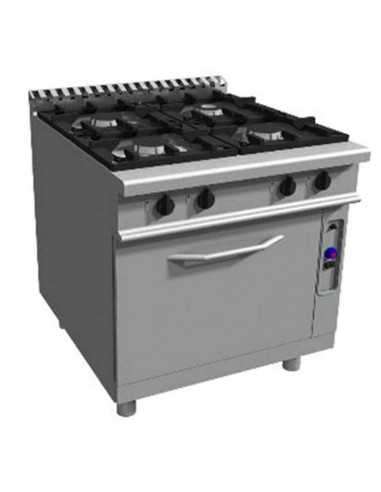 Cucina a gas - N. 4 fuochi - Forno elettrico statico - cm 80 x 90 x 85 h