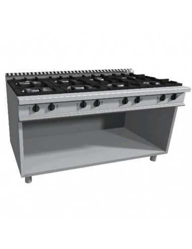 Cucina a gas - N. 8 fuochi - cm 160 x 90 x 85 h