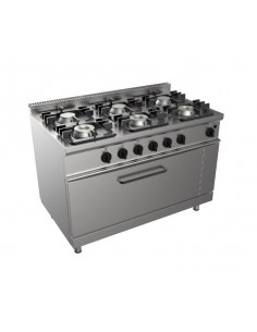Cucina a gas - N. 6 fuochi - Forno gas statico - cm 105 x...
