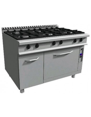 Cocina de gas - N. 6 fuegos - horno eléctrico estatico - cm 120 x 90 x 85 h