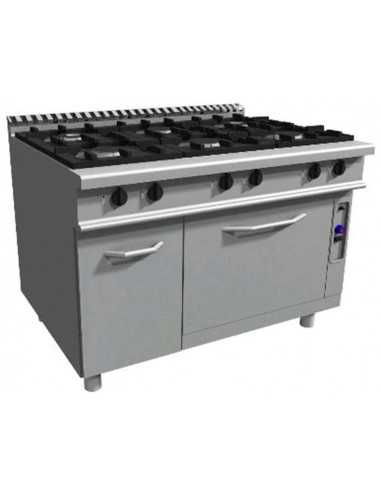 Gas cooker - N. 6 fires - Static electric oven - cm 120 x 90 x 85 h