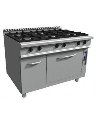 Gas cooker - N. 6 fires - Static gas oven - cm 120 x 90 x 85 h