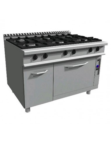 Gas cooker - N. 6 fires - Static electric oven - cm 120 x 90 x 85 h
