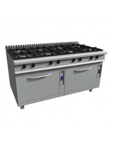 Cocina de gas - N. 8 incendios - N. 2 hornos eléctricos estáticos - cm 160 x 90 x 85 h