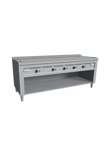 Cocina teppanyaki - A gas - N°5 zonas - cm 200 x 72 x 85 h