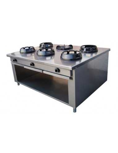 Cucina cinese - N. 6 fuochi - Passante - cm 150 x 100 x 85 h