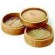Bamboo basket set for steam cooking composed of 3 baskets + 1 lid - Diameter 15 cm