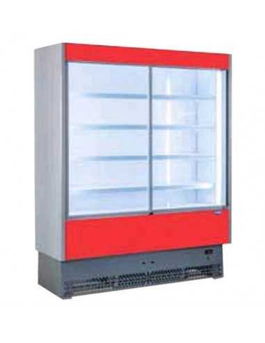 Espositore murale refrigerato - Porte scorrevoli - Per carne preconfezionata - Ventilato - cm 135 x 81 x 204h