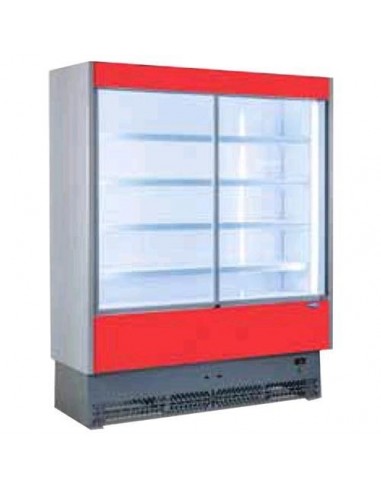 Refrigerated wall display - Sliding doors - For pre-packaged meat - Ventilate - cm 160 x 81 x 204h