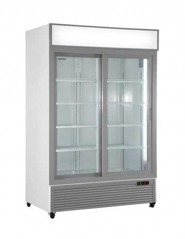 Refrigerated display cabinet with sliding doors...