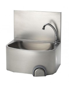 Lavamani semicircolare - A pulsante - Cm 48 x 35 x 53 h