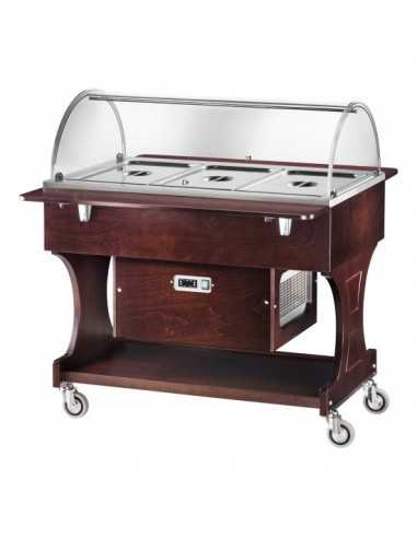 Refrigerated trolley - Multilayer wood - Cupola - cm 111 x 112 x 125 h