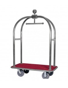 Carrello portavaligie e portabiti - Base legno - Moquette...