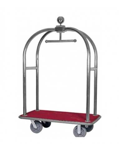 Trolley portavaligie e portabiti - Base legno - Moquette nero - cm 110 x 62 x 198h