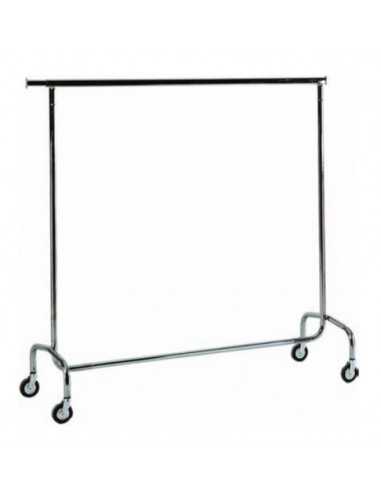 Carrello portavaligie e portabiti- Struttura in tubo di acciaio inox - Asta allungabile - cm 150 x 53 x 152 h