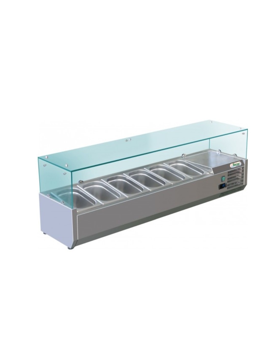Vitrina refrigerada estante para ingredientes - Estático - Capacidad 6 bandejas GN 1/4 - cm 140 x 33 x 44,5h