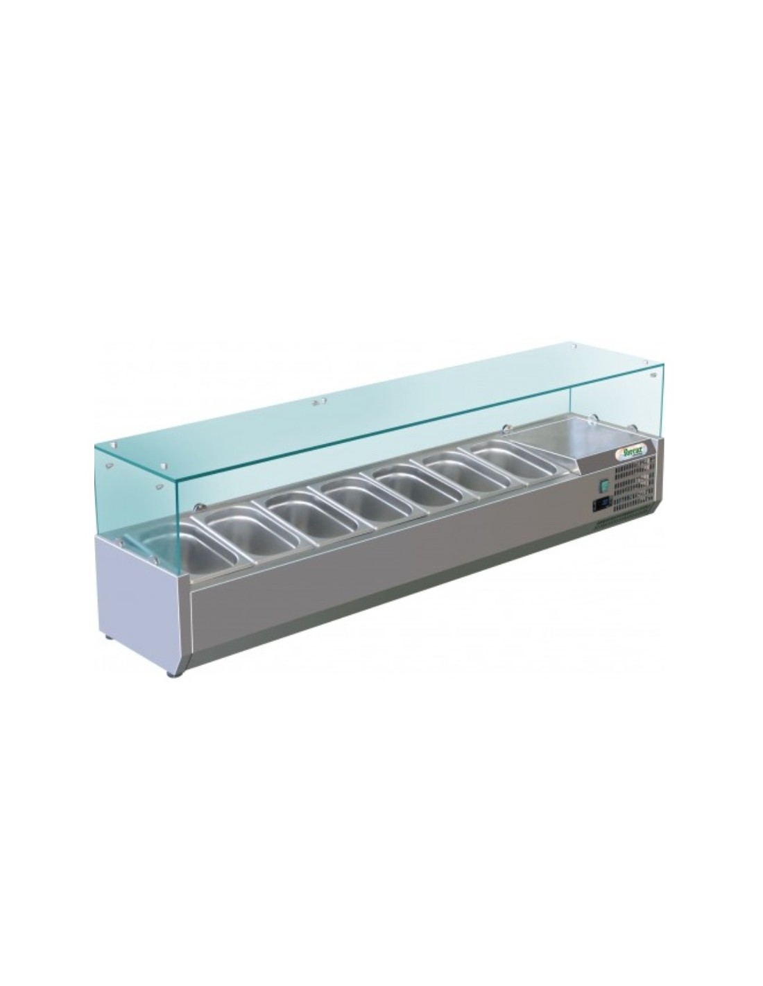 Vitrina refrigerada estantería para ingredientes - Modelo RI15033V - Estático - Capacidad 7 bandejas GN 1/4 - cm150 x 33 x 44.5h