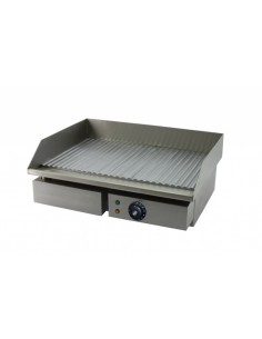 Electric fry top with ribbed chrome top cm 55 x 35 - Countertop