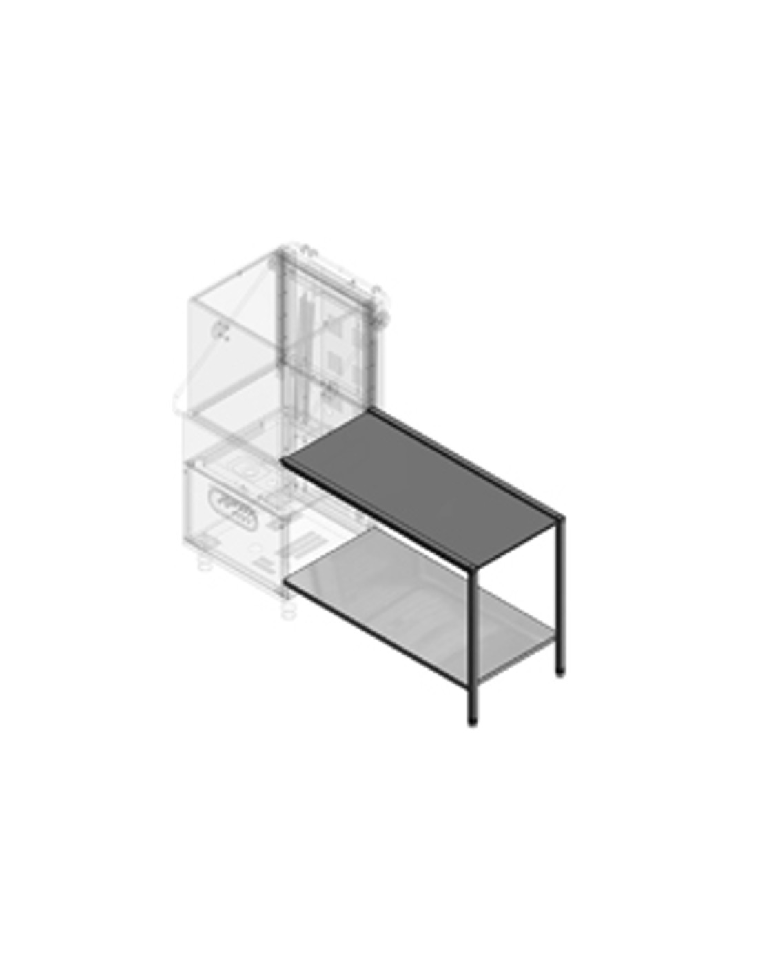 Ceiling table - Destro - Sinistro - Front - Dimensions cm 120 x 57.4 x 85 h